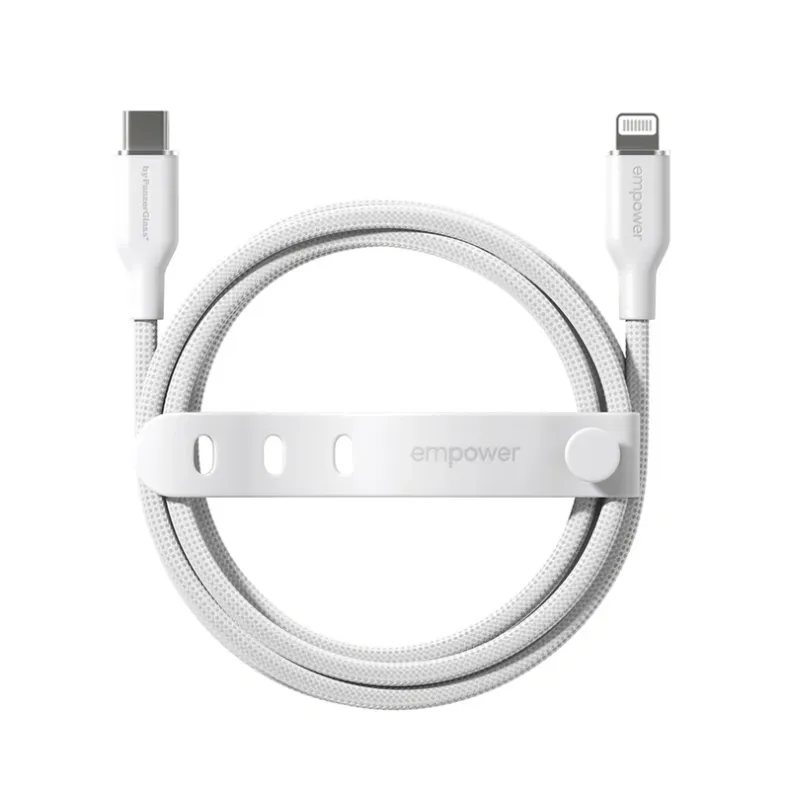 Empower įkrovimo laidas USB-C į Lightning, 1.2m - 60W, balta, 6 nuotrauka