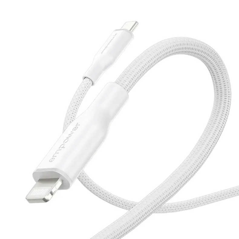 Empower įkrovimo laidas USB-C į Lightning, 1.2m - 60W, balta, 8 nuotrauka