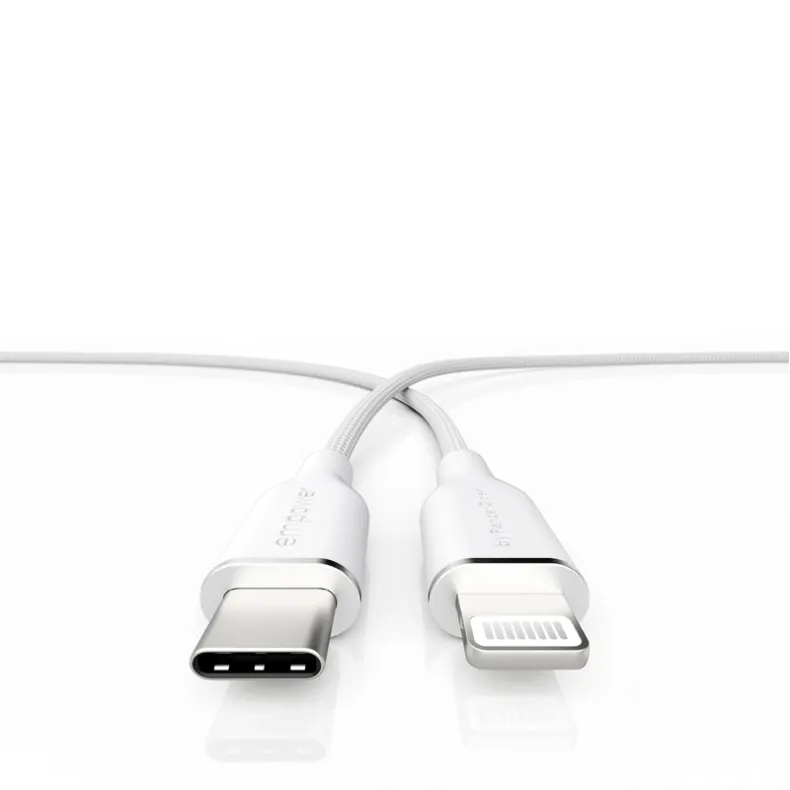 Empower įkrovimo laidas USB-C į Lightning, 1.2m - 60W, balta, 9 nuotrauka