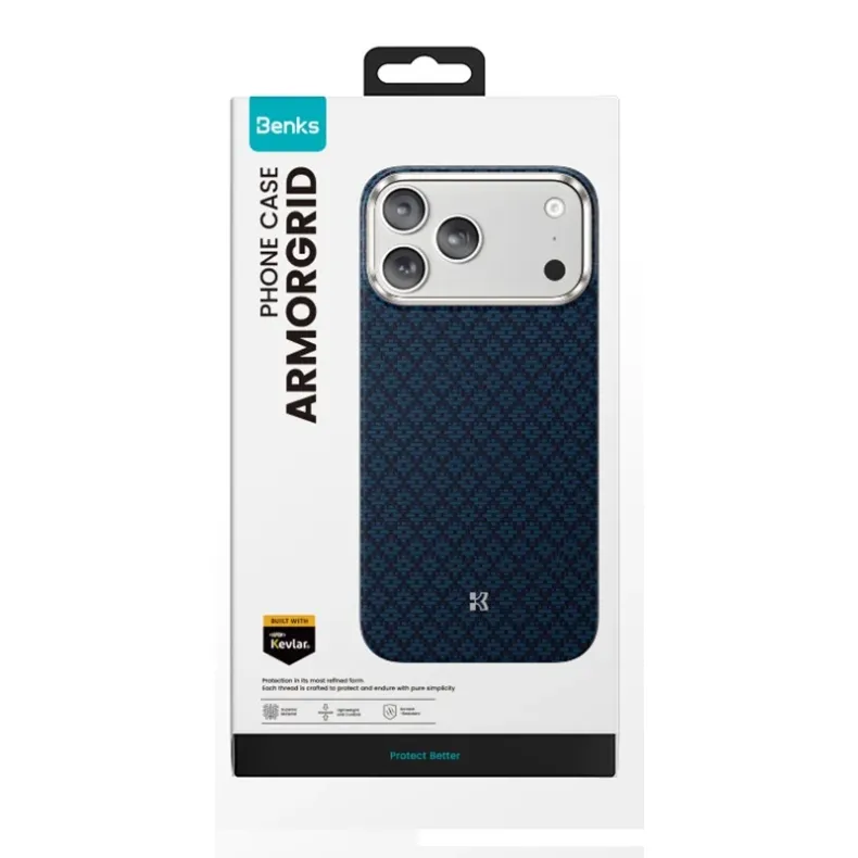Benks iPhone 17 Pro Max Armor Air Grid Kevlar dėklas,6 nuotrauka