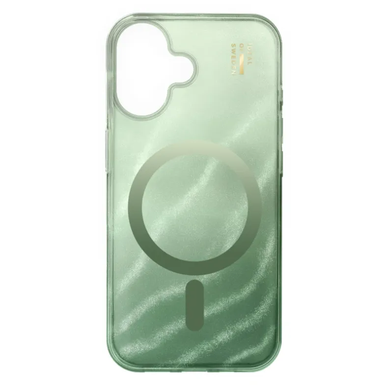  Ideal of Sweden iPhone 16 dėklas - Glitter Glow, Sage Green, 1 nuotrauka