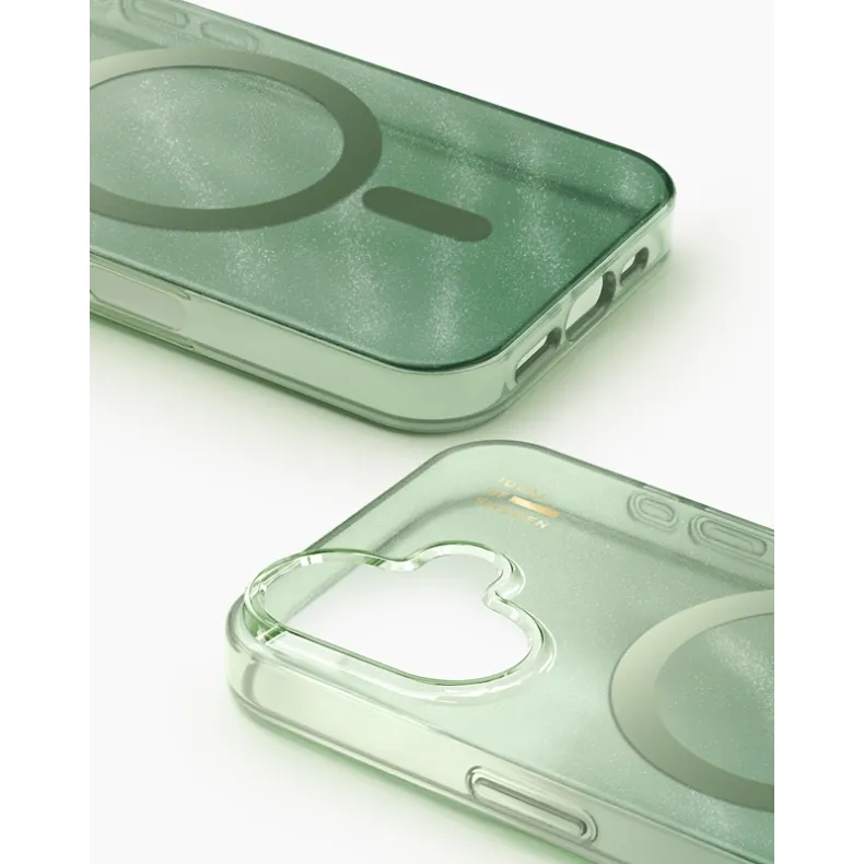 Ideal of Sweden iPhone 16 dėklas - Glitter Glow, Sage Green, 2 nuotrauka