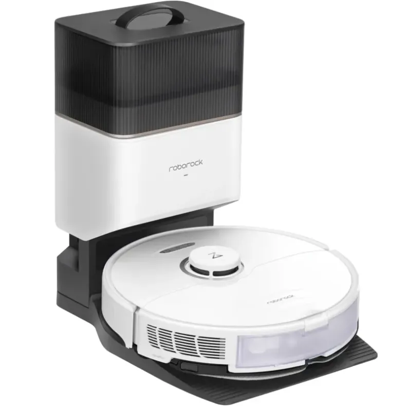 Roborock S8+ baltas robotas siurblys, iš šono