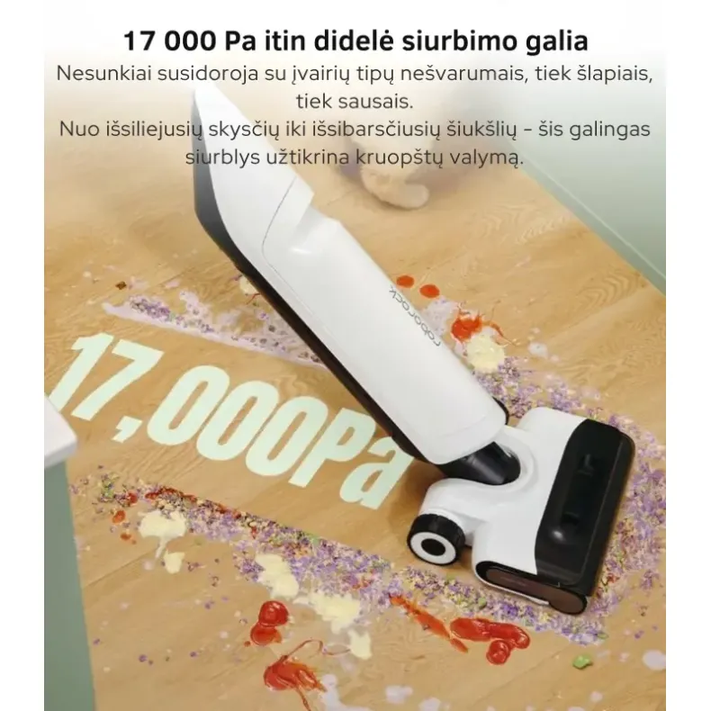 Roborock Flexi Lite siurblys- šluota, baltas, itin galingas