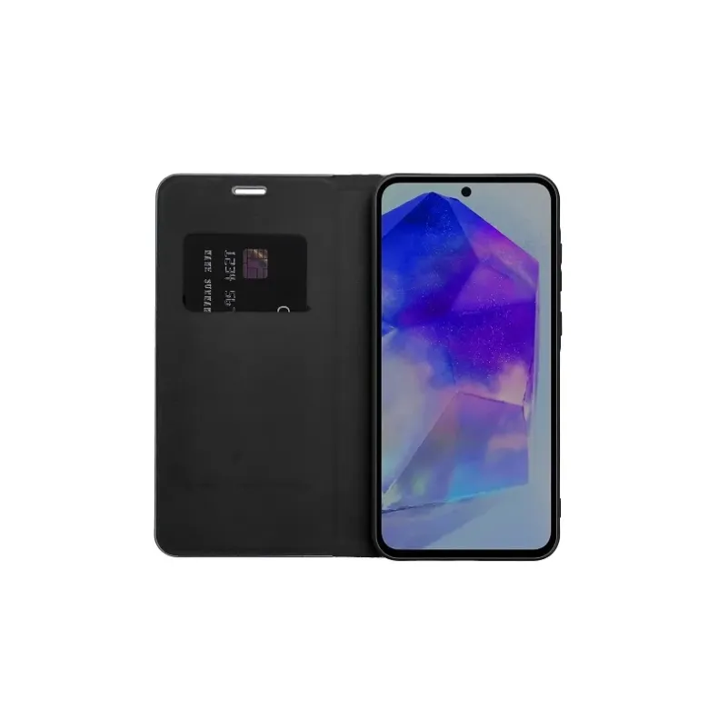 Smart Samsung Galaxy A57 Luna Book Carbon dėklas3, nuotrauka 3