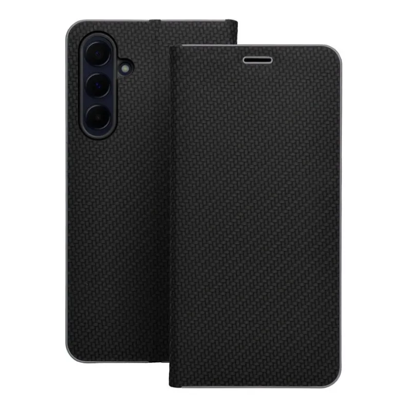  Smart Samsung Galaxy S25 FE Luna Book Carbon dėklas, juoda, 1 nuotrauka