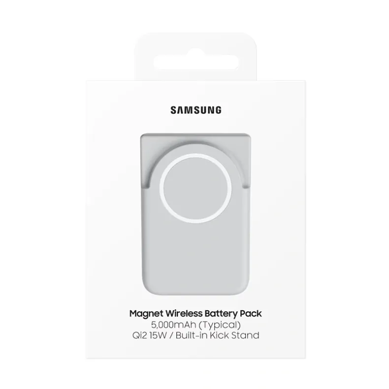 Samsung magnetinė belaidė išorinė baterija - 5000 mAh, pilka, 8 nuotrauka