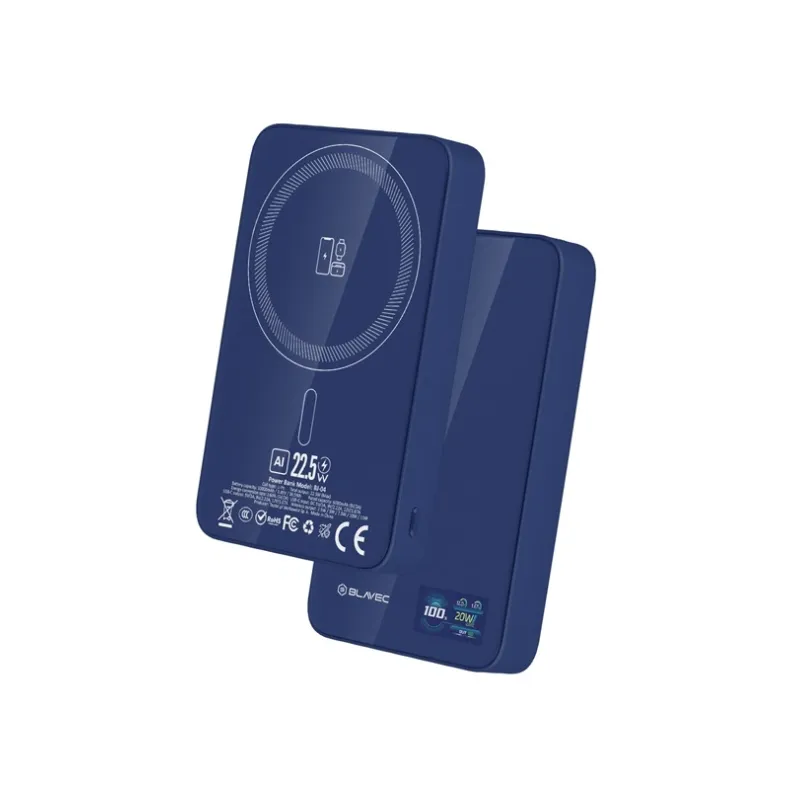Blavec BJ-04 MagSafe belaidė išorinė baterija -10000 mAh, mėlyna, 1 nuotrauka