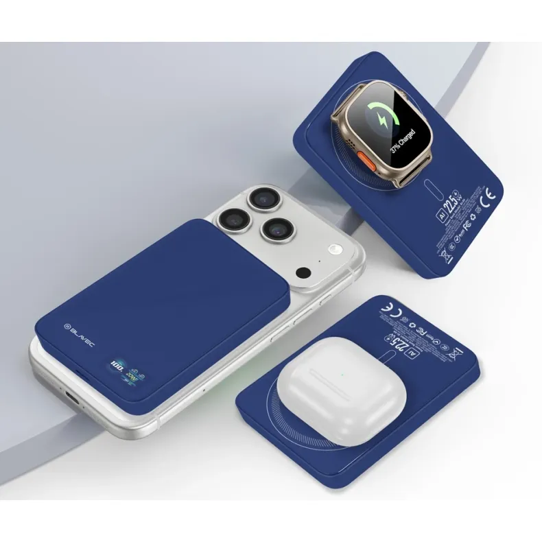 Blavec BJ-04 MagSafe belaidė išorinė baterija -10000 mAh, mėlyna, 2 nuotrauka