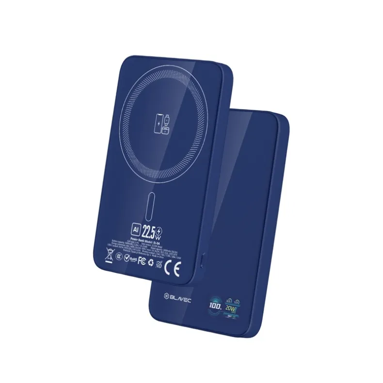 Blavec BJ-04 MagSafe belaidė išorinė baterija - 5000 mAh, mėlyna, 1 nuotrauka