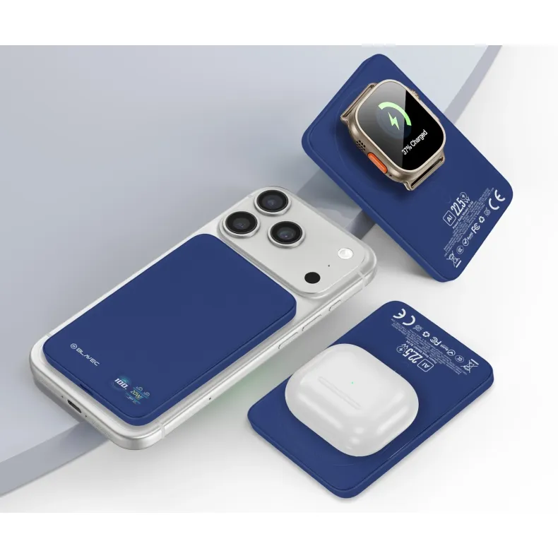 Blavec BJ-04 MagSafe belaidė išorinė baterija - 5000 mAh, mėlyna, 2 nuotrauka