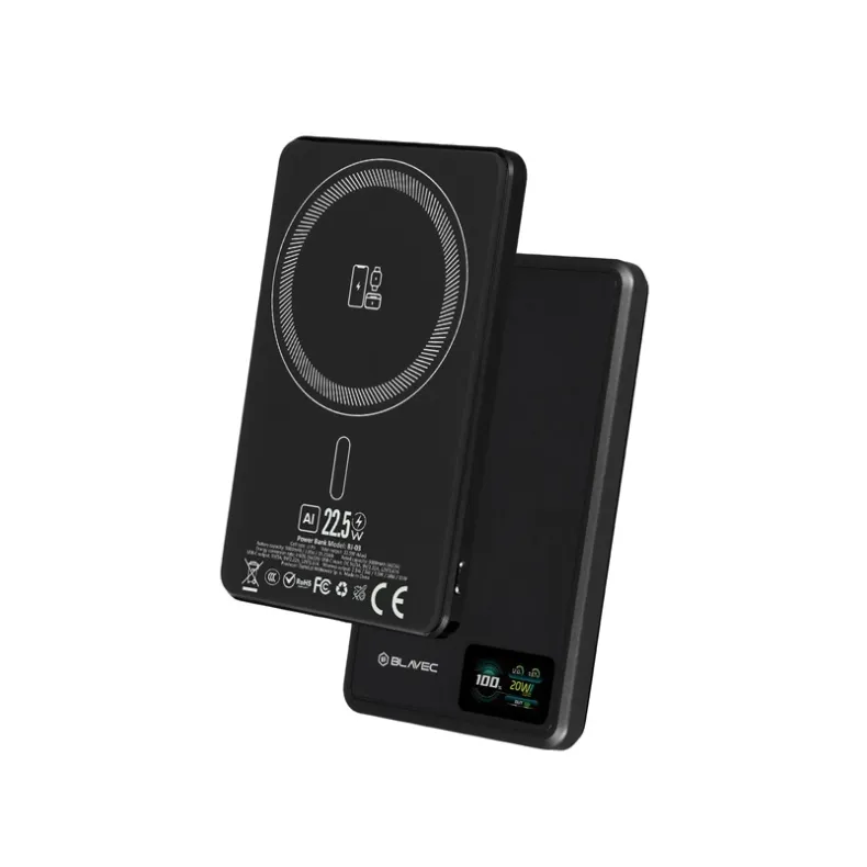 Blavec BJ-03 MagSafe išorinė baterija - 5000 mAh, juoda, 1 nuotrauka