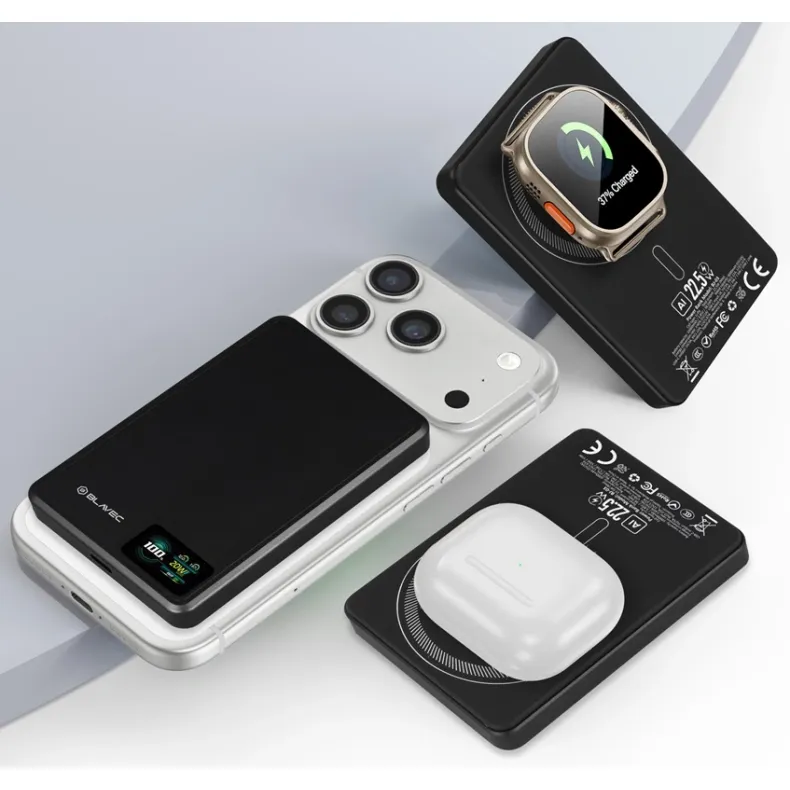 Blavec BJ-03 MagSafe išorinė baterija - 10000 mAh, juoda, 2 nuotrauka