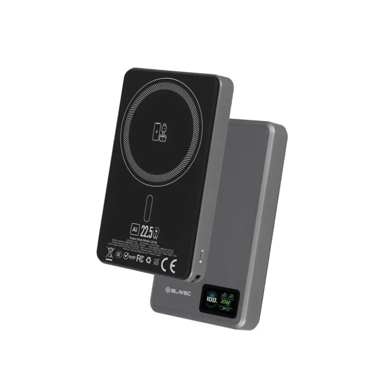 Blavec BJ-03 MagSafe išorinė baterija - 10000 mAh, pilka, 1 nuotrauka