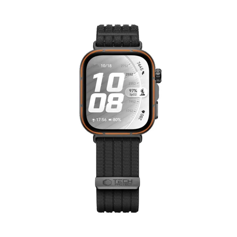 Techprotect Huawei Watch Fit 5 5 Pro 4 4 Pro 3 medžiaginis dirželis, juoda, 1 nuotrauka