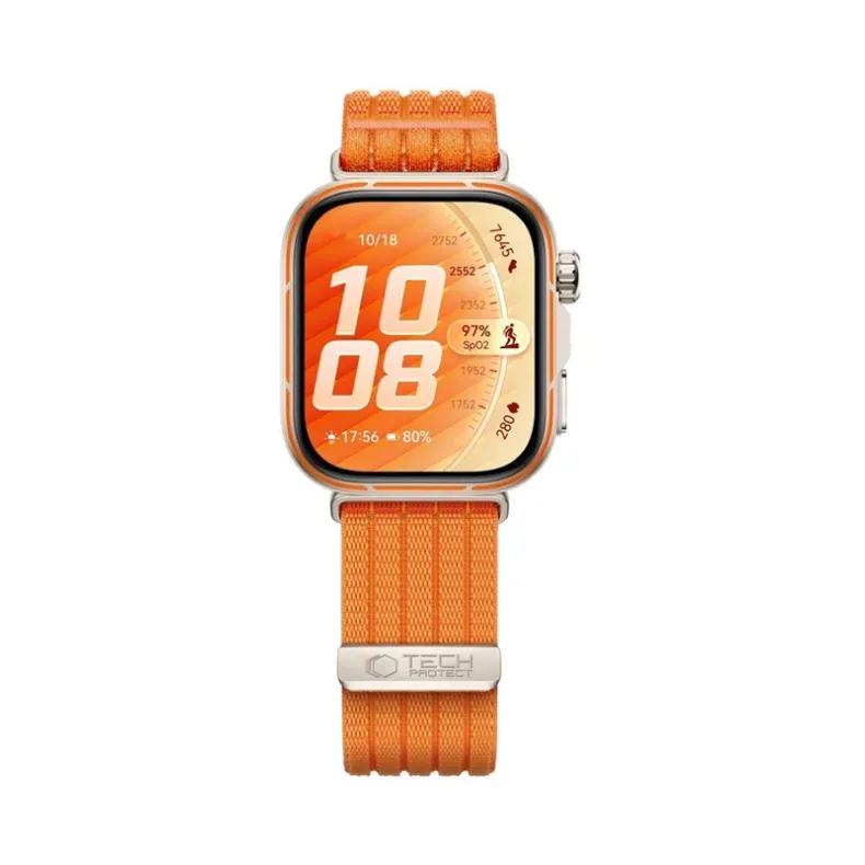 Techprotect Huawei Watch Fit 5 5 Pro 4 4 Pro 3 medžiaginis dirželis, oranžinė, 1 nuotrauka