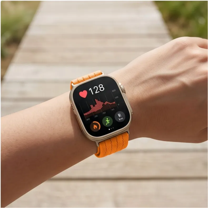 Techprotect Huawei Watch Fit 5 5 Pro 4 4 Pro 3 medžiaginis dirželis, oranžinė, 4 nuotrauka