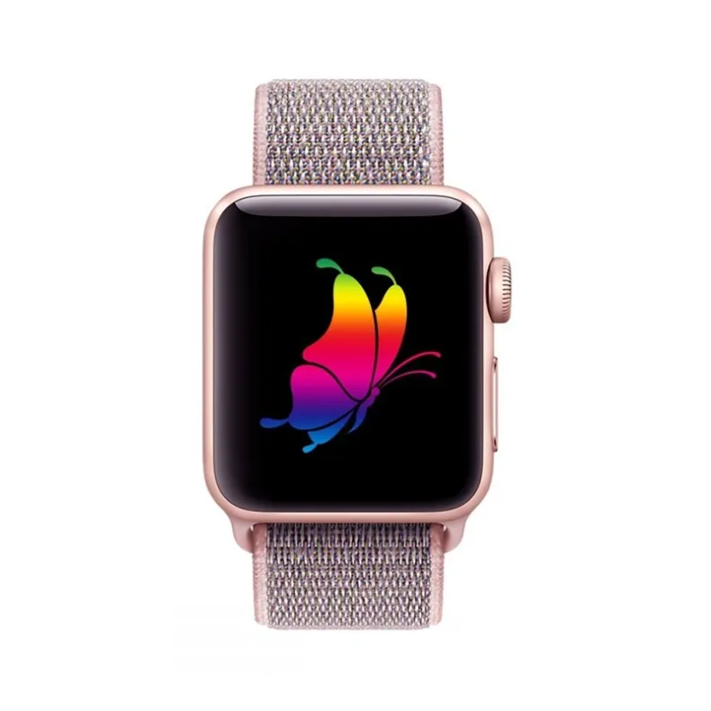 Techprotect Apple Watch 40 41 42 mm Nylon dirželis, rožinė spalva, 1 nuotrauka