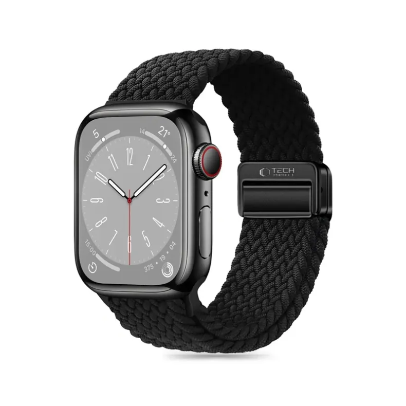 Techprotect Apple Watch 44 45 46 49 mm Nylonmag dirželis, juoda, 2 nuotrauka