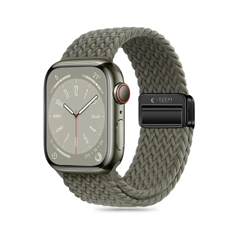 Techprotect Apple Watch 44 45 46 49 mm Nylonmag dirželis, alyvuogių, 2 nuotrauka