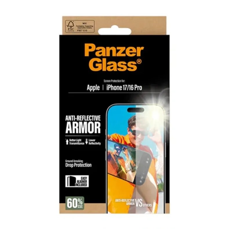 PanzerGlass iPhone 17  16 Pro anti-reflective armor stikliukas, 1 nuotrauka