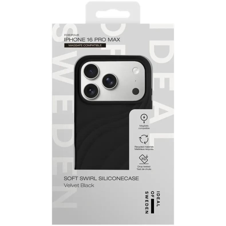 Ideal of Sweden iPhone 16 Pro Max Swirl MagSafe silikoninis dėklas, velvet black, 5 nuotrauka