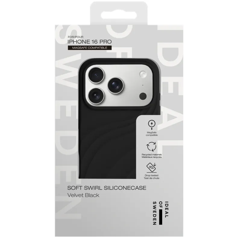  Ideal of Sweden iPhone 16 Pro Swirl MagSafe silikoninis dėklas, velvet black, 5 nuotrauka
