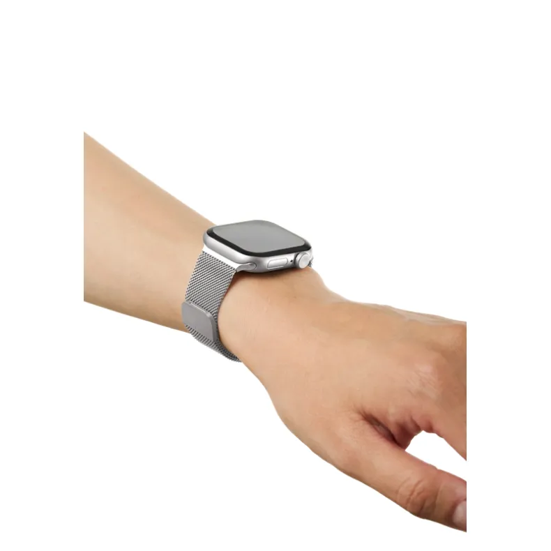Ideal of Sweden Apple Watch 42 44 45 48 49 mm milanietiškas dirželis, sidabrinė, 3 nuotrauka