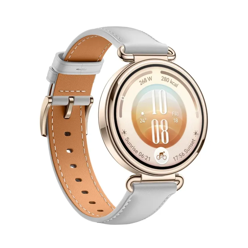 Huawei GT7 41mm. auksinis, pilka odine apyrankė, 3 nuotrauka