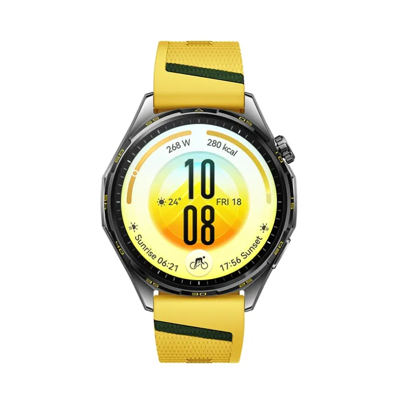  Huawei Gt 7, 46mm juodas su geltona apyranke, 1 nuotrauka