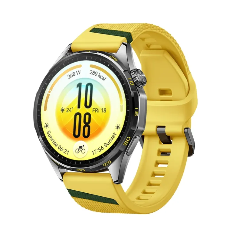 Huawei Gt 7, 46mm juodas su geltona apyranke, 2 nuotrauka.