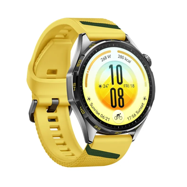 Huawei Gt 7, 46mm juodas su geltona apyranke, 3 nuotrauka