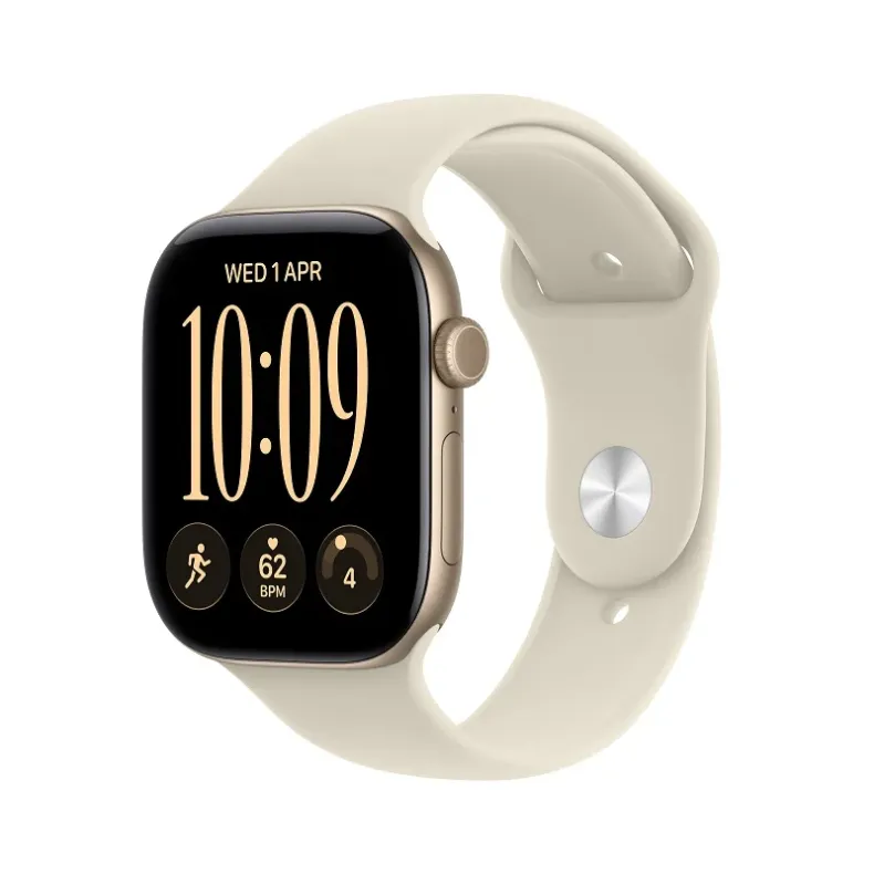 Apple_Watch_Series_12_46mm_GPS_Light_Gold_Aluminum_Sport_Band_Sand_S/M_Image_Position_1
