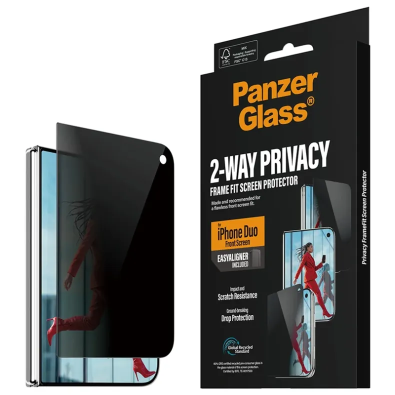 Panzerglass iPhone Duo privacy apsauginis stikliukas, skaidri, 3 nuotrauka