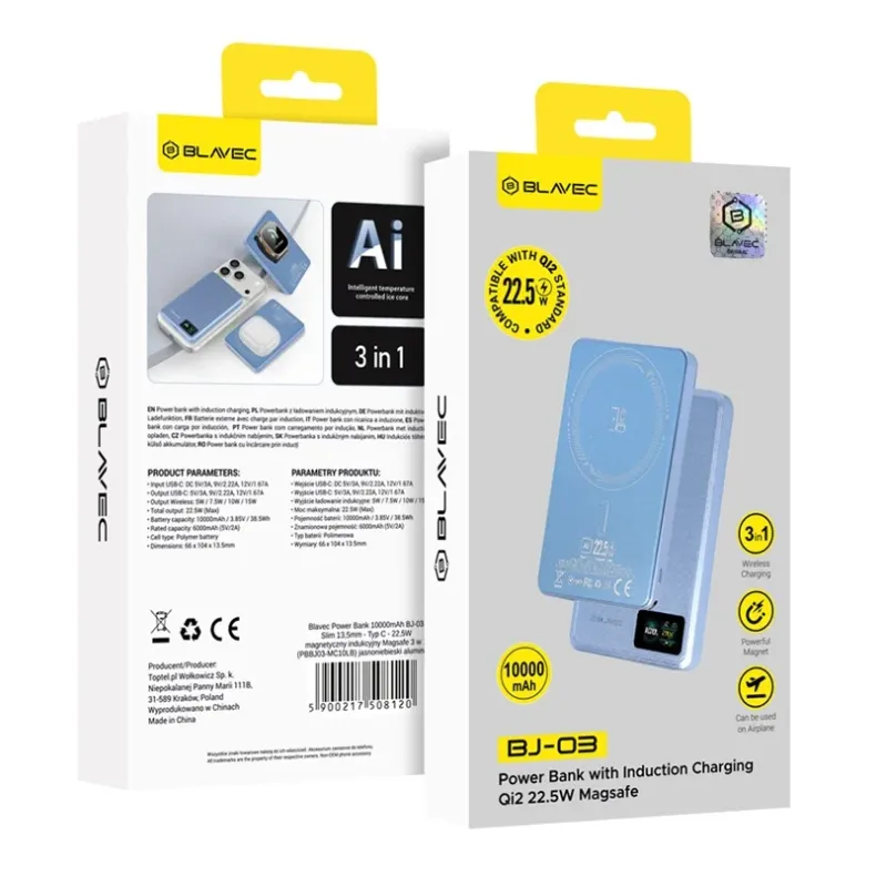Blavec BJ-03 MagSafe išorinė baterija - 10000 mAh, 3 nuotrauka