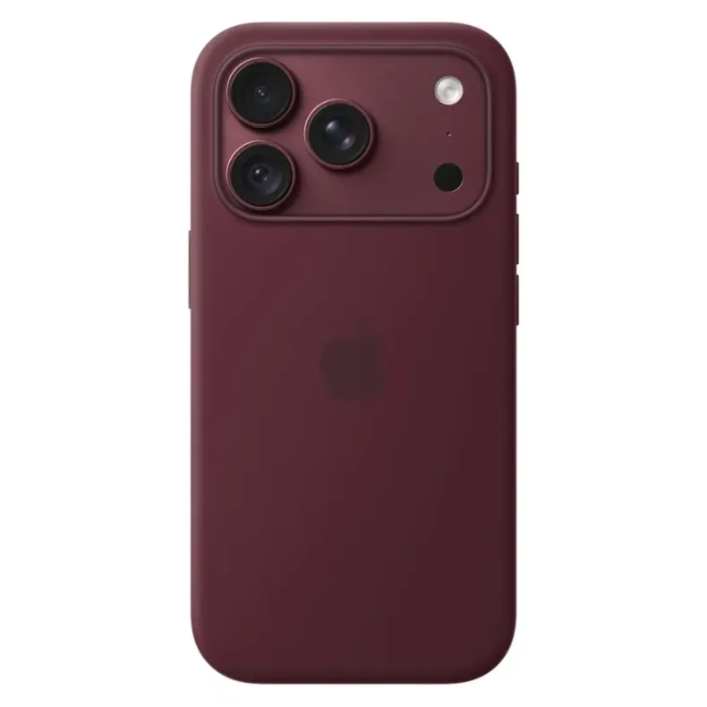 Apple iPhone 18 Pro Max silikoninis dėklas su MagSafe, burgundy, 1 nuotrauka
