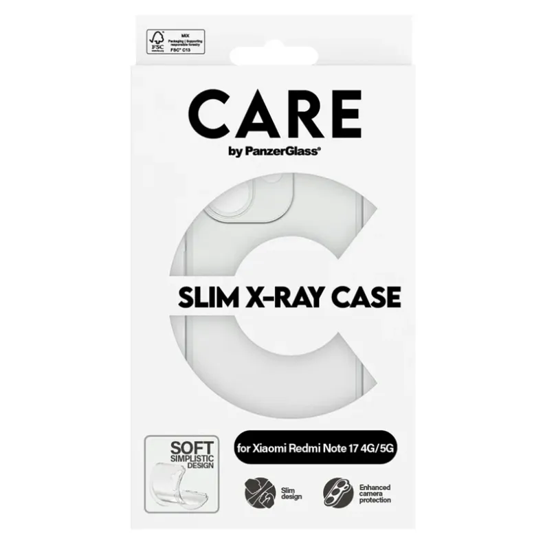 Care by PanzerGlass Xiaomi Redmi Note 17 4G/5G Slim X-Ray dėklas, 3 nuotrauka