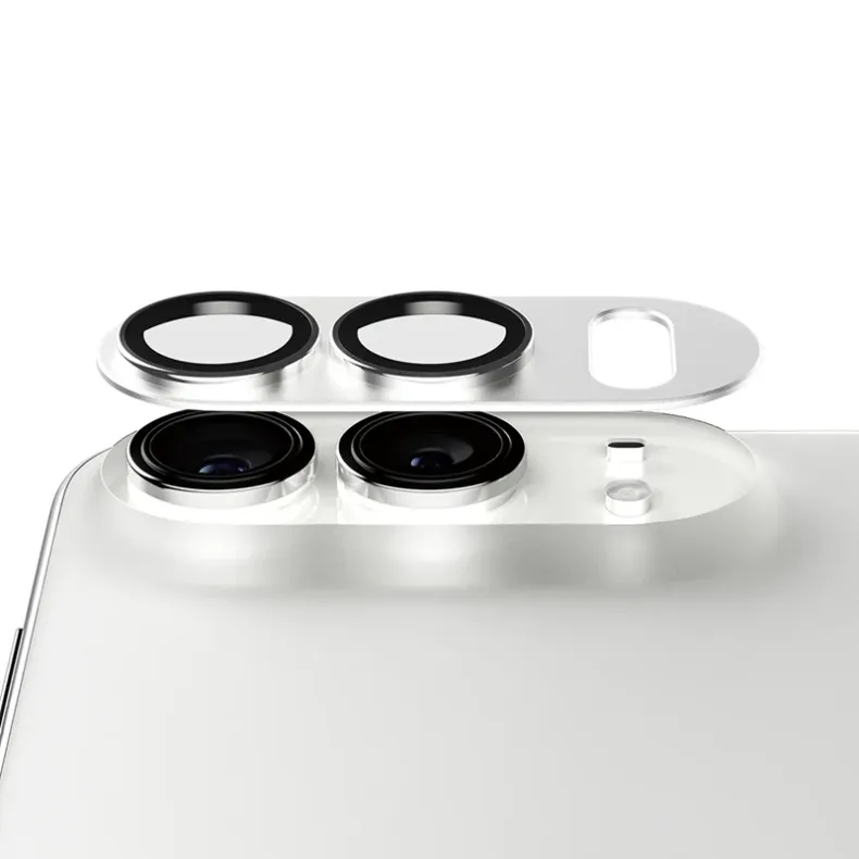 Panzerglass iPhone Duo Fender kameros stikliukas, silver, 3 nuotrauka