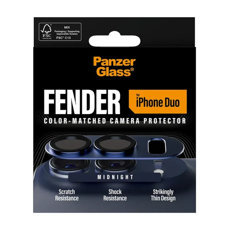Panzerglass iPhone Duo Fender kameros stikliukas, midnight, 4 nuotrauka