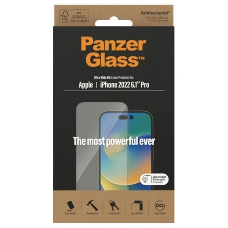 PANZERGLASS grūdintas apsauginis stikliukas iPhone 14 Pro