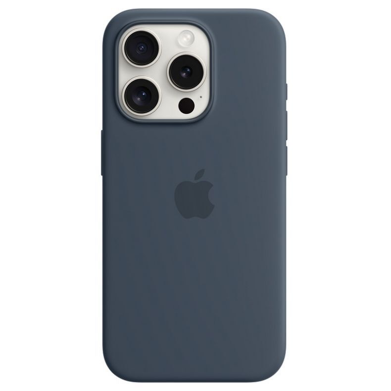 Apple iPhone 15 Pro silikoninis dėklas Storm Blue (mėlynas) su MagSafe, 1 nuotrauka