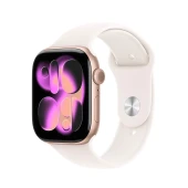 Apple Watch 11 GPS 42MM Rose Gold Aluminium Case with Light Blush Sport Band- S/M,  1 nuotrauka