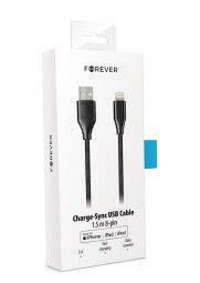  Core USB - Lightning laidas 1.5m, juodas