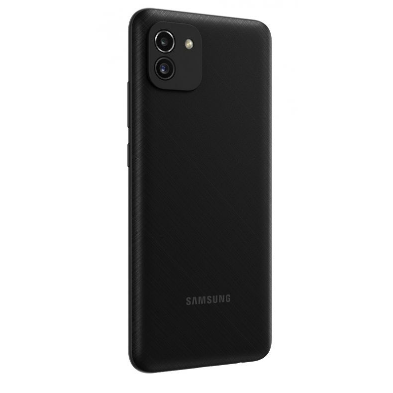  Samsung A03 juodas nugarele sonas is kaires