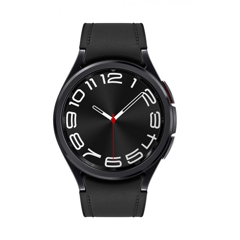  Samsung Watch6 classic 43mm juodos spalvos is priekio.