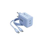 Forcell GaN3 tinklo įkroviklis su 2xUSB-C jungtimis ir USB-C laidu - 60W, 1 nuotrauka