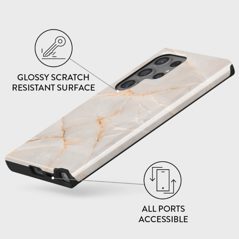 Burga Tough apsauginis išmanaus telefono dėklas Samsung S24 Ultra Vanilla Sand, 3 nuotrauka