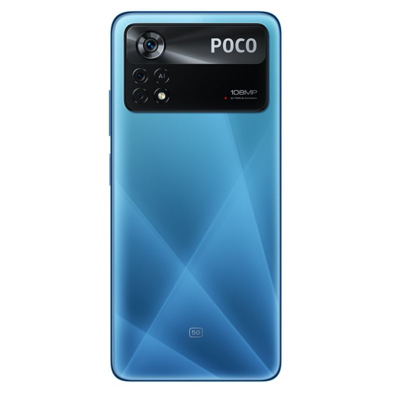 Poco X4 Pro melynos spalvos nugarele.