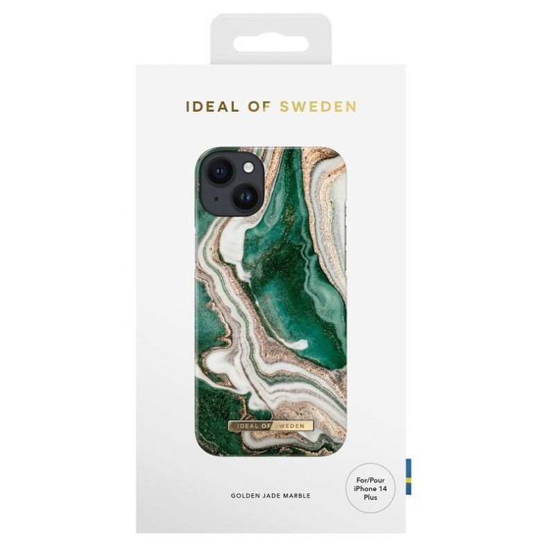 iPhone 14 Plus dėklas Golden Jade Marble