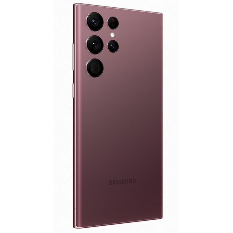 Samsung Galaxy S22 ultra 256GB_nugarele_sonu_su mygtukais_burgund